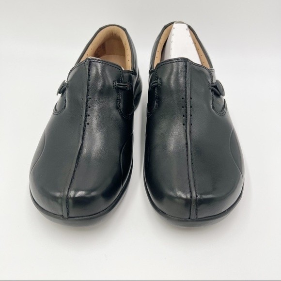 6XW 6 XW Extra Wide Clarks Women's Un.Loop 2 Walk Black Leather‎ Loafer Shoes - Picture 3 of 16